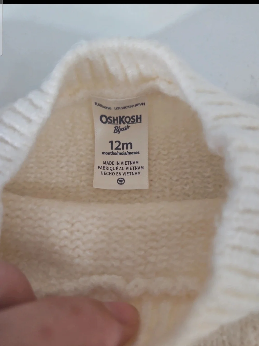 Kids Cream Embroidered Snowflake Sweater 12 Months